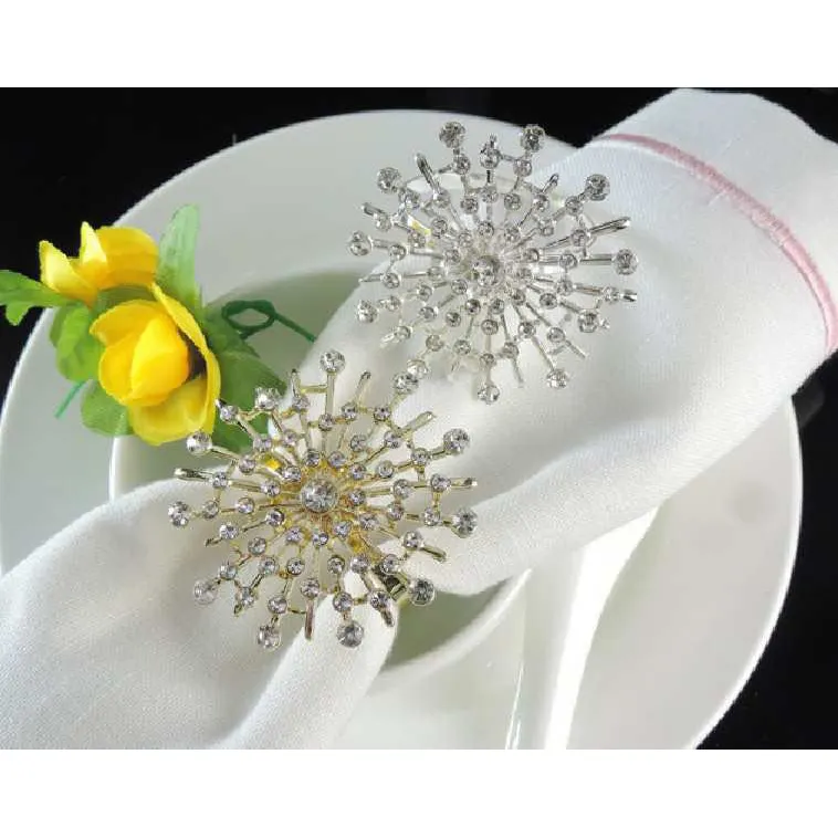 Flower design metal gold silver napkin ring holder for wedding decoration