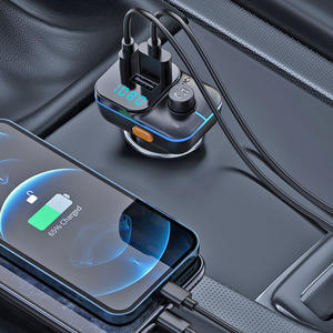 Émetteur FM Bluetooth 5.0 pour voiture, kit mains libres sans fil, lecteur MP3, modulateur, lumières colorées, double USB, caméra, ordinateur portable - Product Image 4