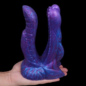 Dildo de silicona de doble cabeza, pene de goma con forma de monstruo animal, plug anal, juguete sexual para estimulación y masturbación lésbica - Product Image 1