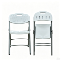 Chaise pliante portable en plastique PP blanc, robuste et grande capacité, pour jardin extérieur