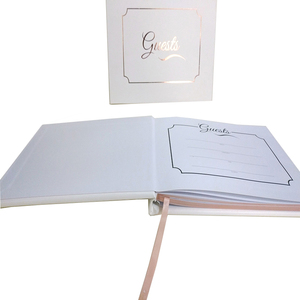 Hard Cover Undated Planning Wedding Planner Guest Book Rose Gold Logo Binding PU Cover A5 60 Sheets