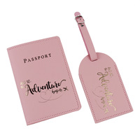 Ensemble cadeau de voyage en gros : Étiquette de bagage en cuir PU et porte-passeport personnalisé – Kit d'aventure pour hommes et femmes
