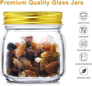 1/4 Quart đóng hộp lọ 8oz nhỏ Mason lọ với nắp đậy Vàng lưu trữ ngâm lọ cho Jelly Mứt Mật Ong DƯA CHUA - Product Image 2