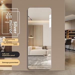 Specchio a <span class=keywords><strong>Parete</strong></span> Moderno Minimalista Ecologico Senza Cornice in Vetro Adesivo 4mm di Spessore a Tutta Altezza Alta Definizione - Product Image 2