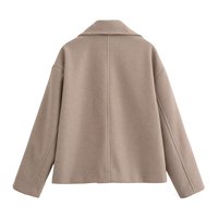 Femmes automne 2025 nouvelle mode décontractée tempérament revers manteau à double boutonnage rétro femmes à manches longues chic manteau en laine