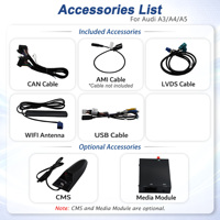 Écran vidéo Android pour voiture sans fil Apple CarPlay Android Auto Audi A1/A3/A4/A5/A6/A8/Q2/Q3/Q5/Q7/S4/S5/MMI/MIB 1 an