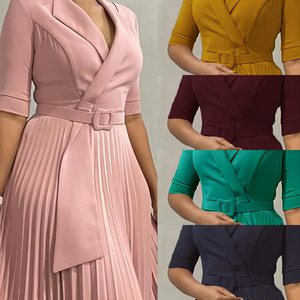 Eleganti Abiti Africani <span class=keywords><strong>con</strong></span> <span class=keywords><strong>Cintura</strong></span>, Abiti da Lavoro Trendy, Abiti Estivi Casual da Donna, Abiti da Ufficio a Linea A <span class=keywords><strong>con</strong></span> Maniche a Campana - Product Image 2