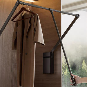 Robuste chambre levage métal organisateur placard tige réglable pour support en alliage d'aluminium vêtements Rail garde-robe tirer vers le bas cintre - Product Image 1