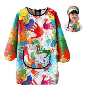Babero Impermeable de Algodón para Mujer, de Manga Larga, para Guardería, Arte, Dibujo, Kit de Delantal Reversible para Bebés, para Comer, Limpiar, Lavable - Product Image 2