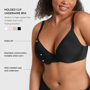 Reggiseno Demi Push-Up Senza Cuciture <span class=keywords><strong>con</strong></span> <span class=keywords><strong>Ferretto</strong></span>, Traspirante, in Maglia, per Uso Quotidiano, <span class=keywords><strong>con</strong></span> Spalline Regolabili - Vendita all'Ingrosso - Product Image 2