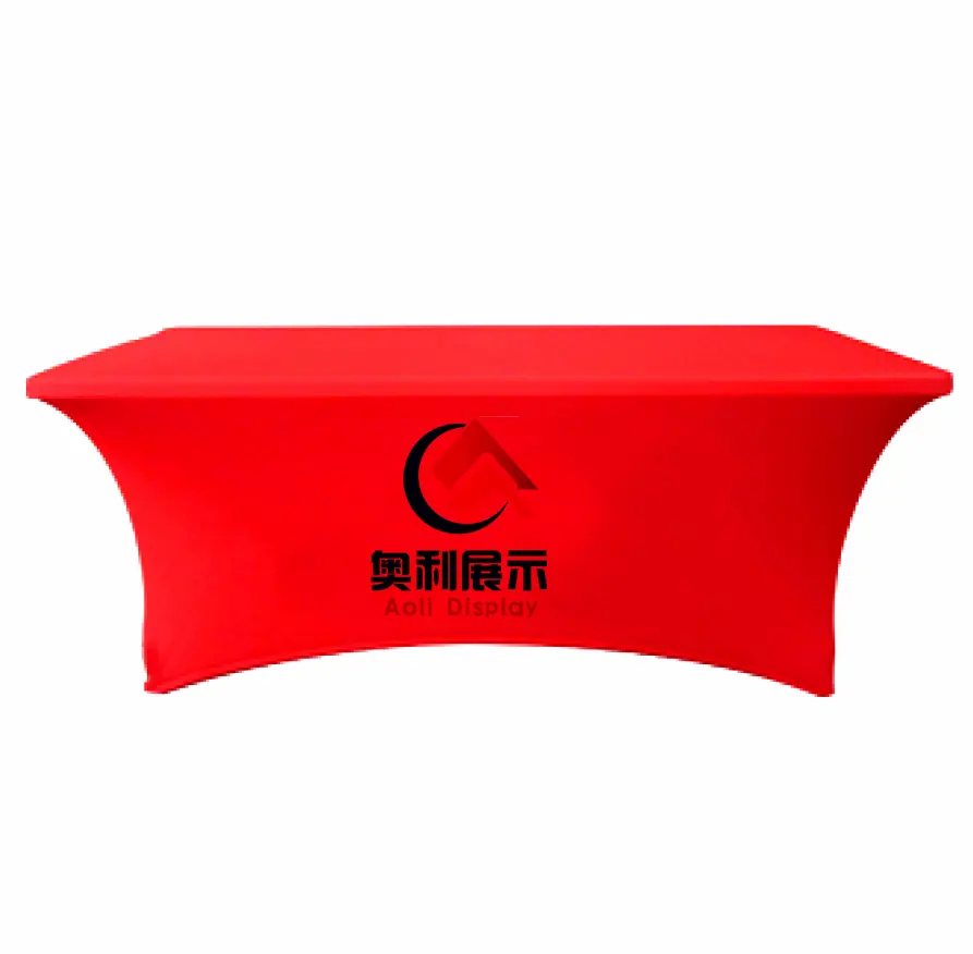 China customized modern trade show design spandex table cover or table cloth with logo