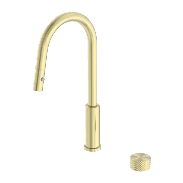 Brushed Nickel 360 Degree Swivel Single Handle Deck Mount Pull out Spout Kitchen Sink Faucet Mixer Tap