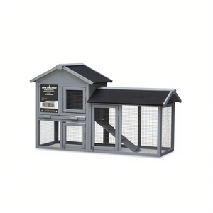 Conejera Gris para Exteriores con Amplio Espacio de Corredor, Bandeja de Plástico, Suministros para Animales Pequeños - Product Image 1