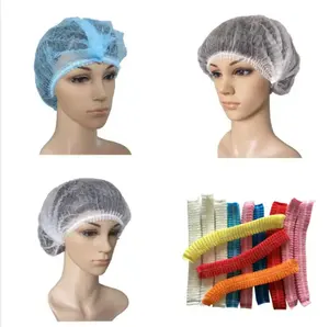 Bon marché Casquette d'infirmière jetable à bande colorée Vente en gros d'usine Casquette en filet à cheveux Casquettes bouffantes non tissées