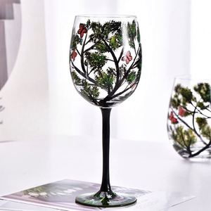 Copas de Vino Tinto de Cristal de Lujo Modernas con Diseño de Flores Dibujadas a Mano, Estilo Cuatro Estaciones: Primavera, Verano, Otoño e Invierno - Product Image 3