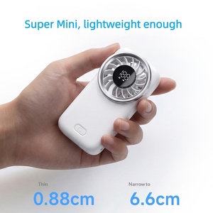 พัดลมมือถือพกพา 1200mAh หัวตะแกรงทรงกลม ควบคุมความเร็ว 5 ระดับ หน้าจอแสดงผล ด้ามจับบางเฉียบ สำหรับไกด์นำเที่ยว โปรแกรมแจกของขวัญจำนวนมาก - Product Image 4