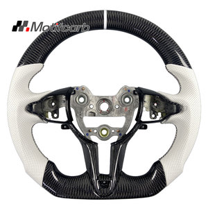 Volante de Fibra de Carbono Personalizado con Empuñaduras de Cuero Blanco para Hyundai Elantra N I20N I30N N-line N-Series 2018-2026 - Product Image 1