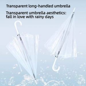 Parapluie Transparent POE à 8 Baleines avec Poignée à Crochet, Personnalisable avec Logo, Vente en Gros à Bas Prix, Idéal pour la Saison Pluvieuse et Cadeau de Détail - Product Image 2