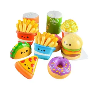 PU Mini Cute Fast Food Slow Rising Squishy Toys Cartoon Stress Toy For Kids Classroom Prize Slow Rising Squishy Toys