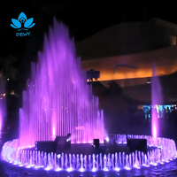 Fontaine musicale dansante extérieure SS304 avec jets d'arc LED dorés programmables, à économie d'énergie, pour projet de place emblématique