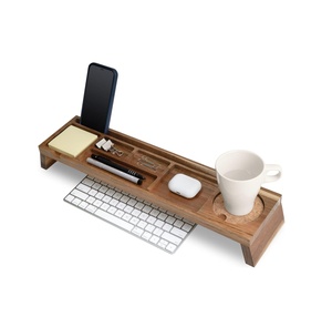 Organisateur de <span class=keywords><strong>bureau</strong></span> en <span class=keywords><strong>bois</strong></span>, <span class=keywords><strong>support</strong></span> d'écran, étagère de rangement pour ordinateur portable et PC - Product Image 1