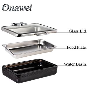 Onawei - Juego de Recipientes para Calentar Comida, Color Negro, de Lujo, para Buffet, Bodas, Fiestas, Servicio de <span class=keywords><strong>Catering</strong></span> - Product Image 5