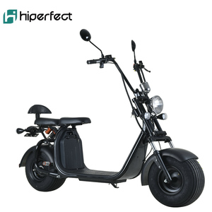 Scooter eléctrico de doble asiento de 1000W y 1500W, 48V y 60V para adultos, 40 km/<span class=keywords><strong>h</strong></span>, velocidad máxima, neumático grueso sin escobillas, scooter eléctrico de dos ruedas - Product Image 1