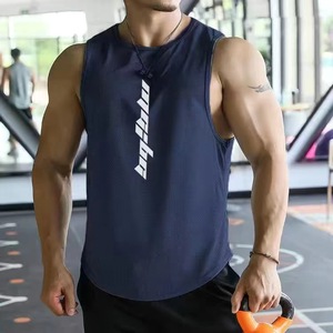 Toptan özel erkek spor yelek Polyester spor spor kolsuz tişört egzersiz kolsuz kas T gömlek - Product Image 5