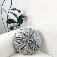Coussin rond en velours coréen, design tissé moderne, résistant aux taches et écologique, amovible et lavable, décoration intérieure