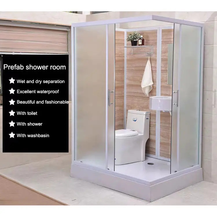 Indoor outdoor all in one portable bathroom units kit bathroom shower room and toilet combo