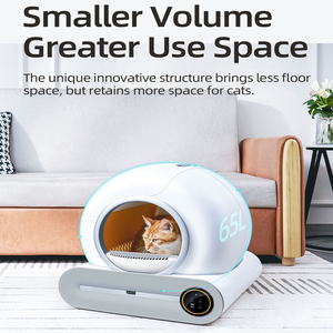 Slimme Zelfreinigende Automatische Kattenbak 65L Grote Eco-vriendelijke Ronde Geurverwijderende Elektrische Kattenbakoplossing - Product Image 2