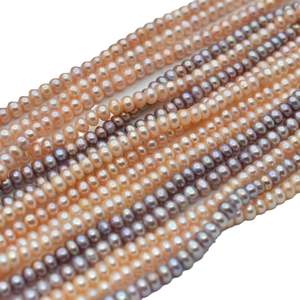 Collier WENCHI 1238 DIY en cours de fabrication, perles plates de haute qualité de 6 mm, perles d'eau douce naturelles, perles violettes naturelles, 37 cm - Product Image 4