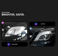 Ensemble de phares à LED DLW pour Mercedes Benz GLK 2013-2015, style Maybach, triple paupière avec lumière de démarrage bleue