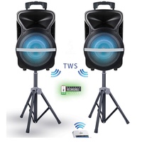 Altavoz profesional inalámbrico de 500W y 15 pulgadas, sistema de sonido TWS, micrófono, FM, ECHO, Bocina LED