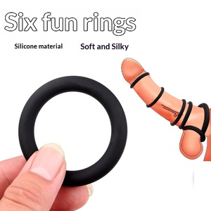 Anelli per Pene in Silicone per Uomo, Masturbatori Erotici Maschili, Giocattoli Sessuali per Adulti, Fornitura di Fabbrica, Morbidi e Lisci per Ritardare l'Eiaculazione - Product Image 6