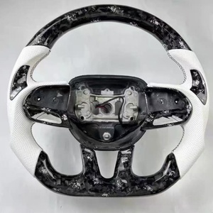 Volant de direction en cuir perforé en fibre de carbone forgée, vente directe d'usine, pour <span class=keywords><strong>Dodge</strong></span> Challenger SRT - Product Image 2