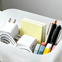 Boîte de rangement carrée en plastique PP personnalisable OEM/ODM, finition givrée, organisateur de bureau pour fournitures de bureau – Vente en gros directe usine