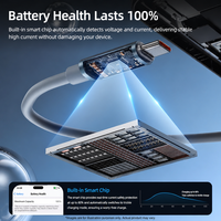 Kabel PD 100W USB-A ke Type-C dengan Lampu Indikator Cincin Bintang, Bahan Aluminium Alloy, Pengisian Cepat dan Transfer Data untuk iPhone 15 16 17 18