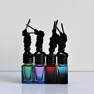10ML Mini Both Colors Gradient Square Empty Wooden Cap <strong>Bottle</strong> for Hanging String Air Freshener Perfume Glass <strong>Car</strong> <strong>Diffuser</strong> <strong>Bottle</strong> - Product Image 5