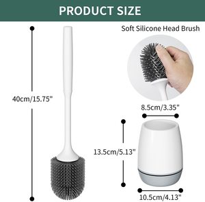 Offre Spéciale support de sol en plastique moderne sans perçage salle de bain pièces uniques <span class=keywords><strong>brosse</strong></span> de toilette support de séchage ventilé Silicone - Product Image 2