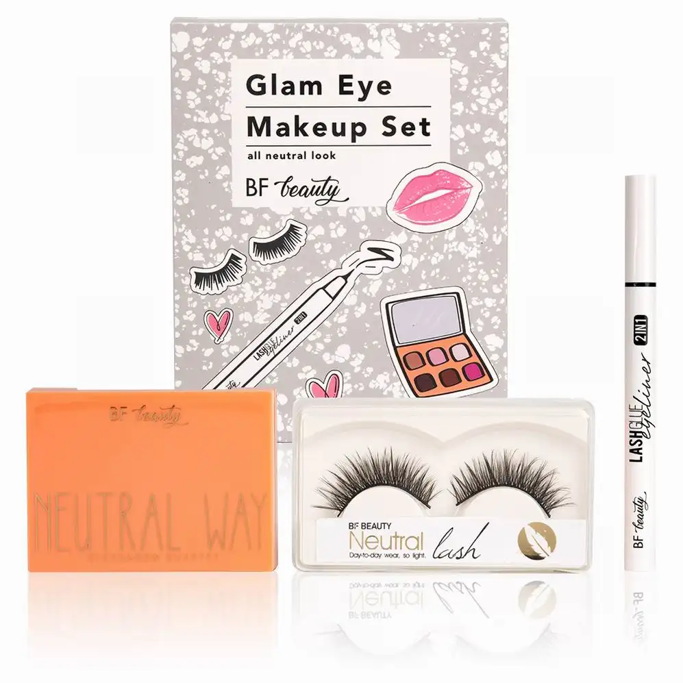 New Naked Eyeshadow Palette Makeup Eyeliner Eyelash Wholesale Vegan All Neutral Look Glam Eye Makeup Set