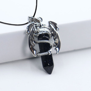 Collana con Ciondolo a Forma di Drago in Cristallo Esagonale di Quarzo Rosa Naturale Vintage, Gioielli Curativi per Donne - Product Image 5