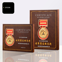 Nouvelle plaque de certificat en bois or personnalisée Médaille Award UV Printing Business Brand Honor Plaque pour la décoration de bureau