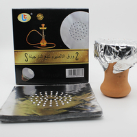 Feuilles de papier d'aluminium dur carré de 150mm Hubbly rouleau enduit en relief chauffage au charbon de bois constant haute rétention de saveur de tabac
