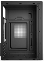 Boîtier PC Full Tower Noir avec Panneau Frontal Rayé, Aérations et Installation Facile pour Poste de Travail de Bureau