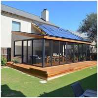 Véranda en verre isolée thermiquement, résistante aux intempéries, à double vitrage, pour jardin d'hiver, pour maison en verre et aluminium