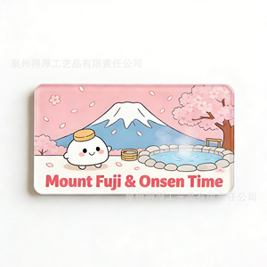 Custom Cartoon Pizza Refrigerator Magnet Acrylic 3D <b>Kitchen</b> Decor Gift Rectangle Shape Ivory White - Product Image 2