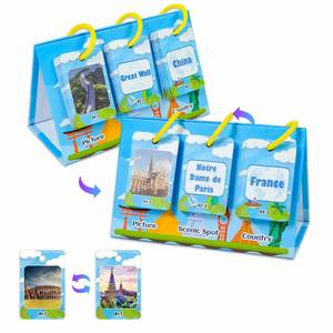 Juego de Tarjetas Educativas para Niños sobre Países, Paisajes Famosos y Mapas con Diseño de Cartas Plegables - Product Image 5