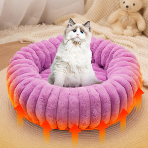 Großhandel Bester Preis Benutzer definiertes Logo Luxus Runde Weiche Haustier Lieferant Donut Plüsch Katze Hunde bett - Product Image 4