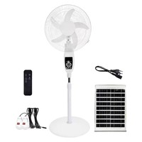 Ventilateur sur pied 16 pouces grande capacité, recharge solaire DC, moteur en cuivre pur, hauteur réglable avec ampoule LED - Offre Spéciale